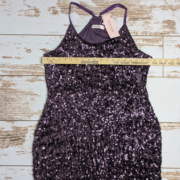 Elegant Purple Sequin Dress - Picture 5 of 10